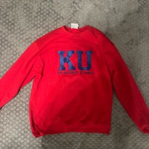 red university of Kansas sweatshirt